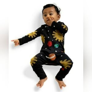 Cotton Space Print Baby Onesie